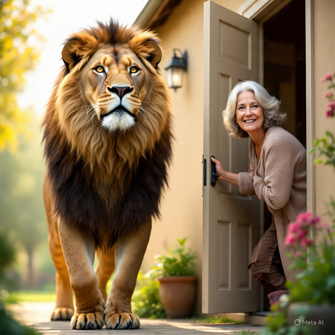 Police Arrest Owners of a Pet Lion Which Jumped a Wall and Attacked Women and Children